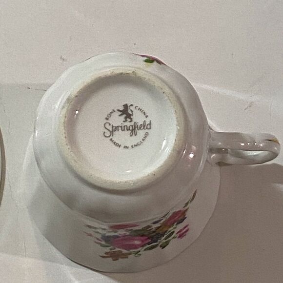 VTG, Springfield White Ceramic Tea Cup Plate Set - Picture 8 of 10